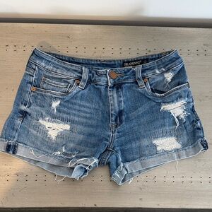 Blank NYC Women's Ripped Blue Jean Shorts